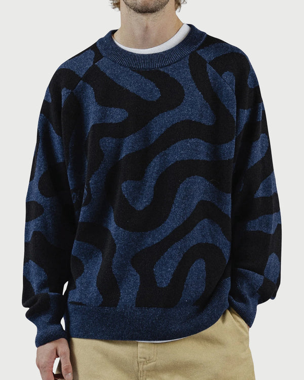 Pockies Swirl Knit Sweater Navy voor