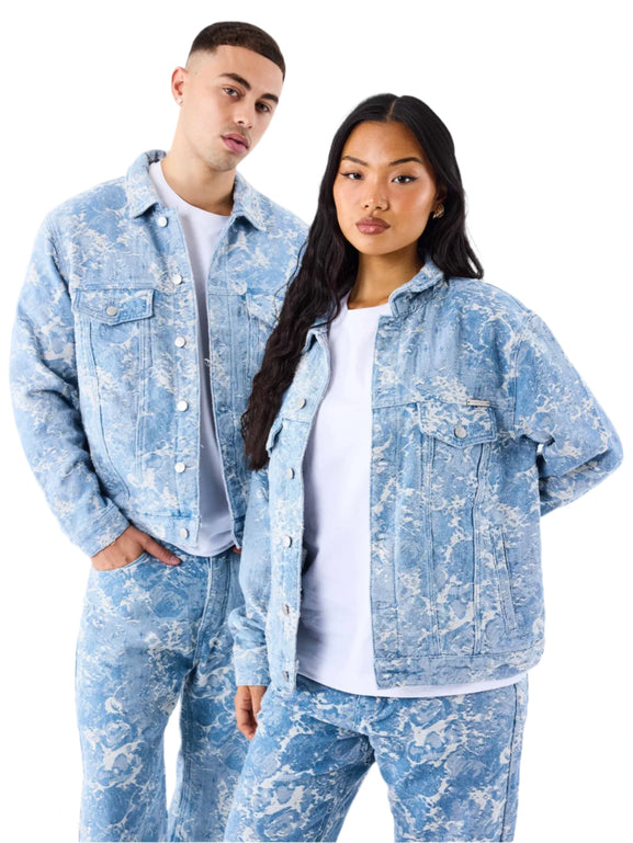 Project X Paris Abstract pattern Denim Jacket Blauw