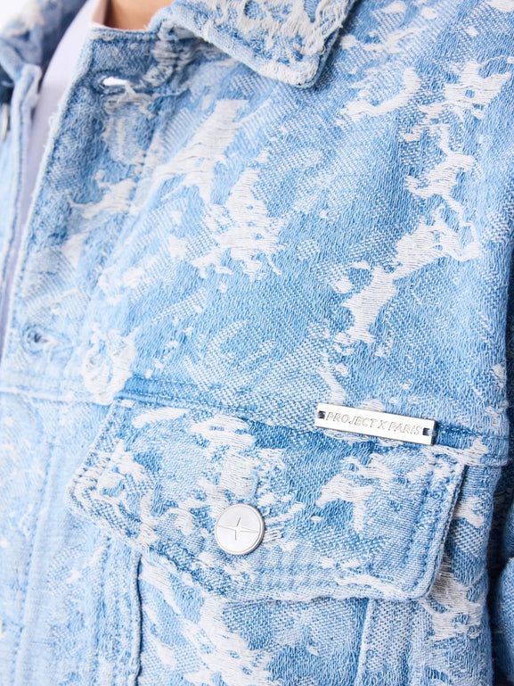 Project X Paris Abstract pattern Denim Jacket Blauw