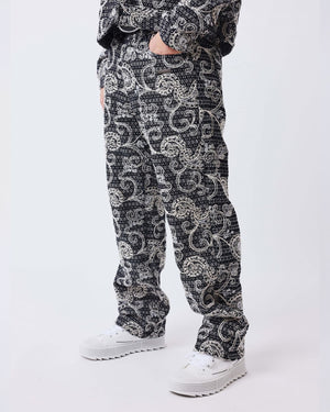 Project X Paris Bandana All Over Denim Broek vooraanzicht met model 