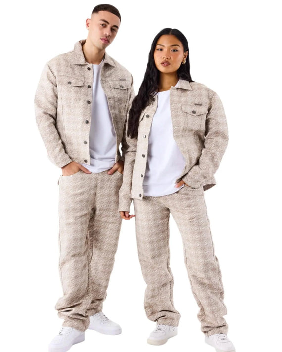 Project X Paris Canvas geometric pattern Lange Broek Beige