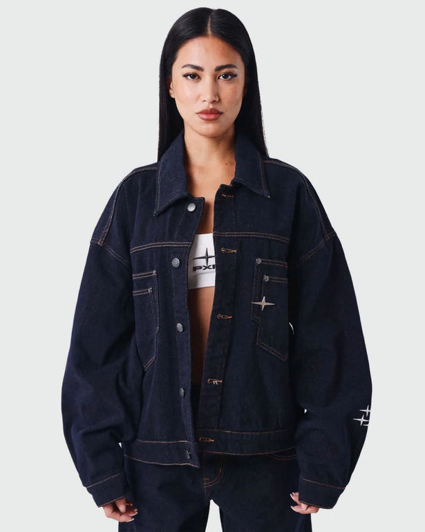 Project X Paris Dames Dark Denim Jacket vooor