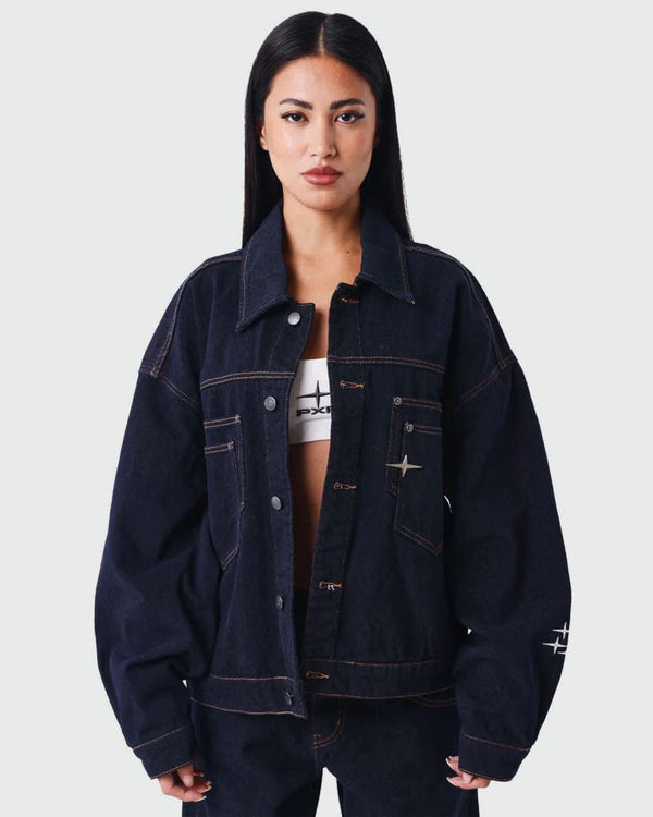 Project X Paris Dames Dark Denim Jacket vooor