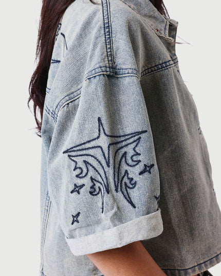 Project X Paris Dames Denim Vest zijkanft