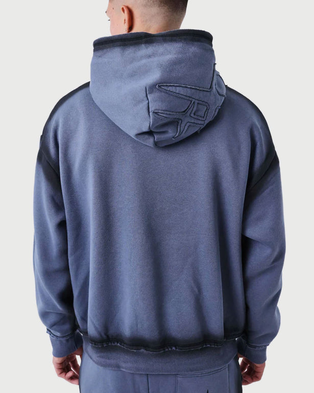 Project X Paris Faded Hoodie Blauw achteraanzicht