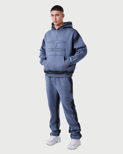 Project X Paris Faded Hoodie Blauw verre aanzicht