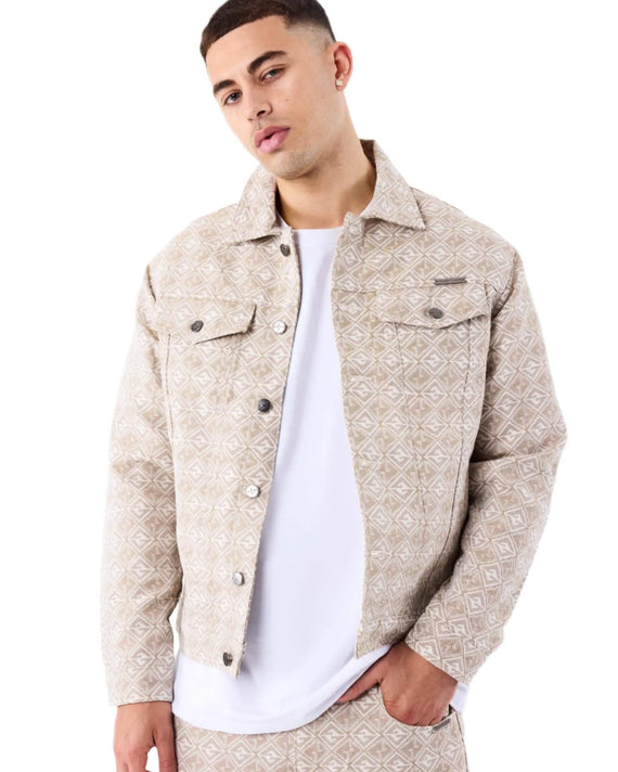 ProjectXParisGeometricpatterncanvasjacketBeigemanvoorkant