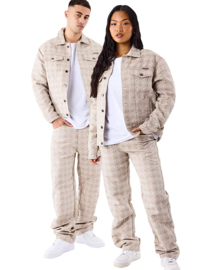 ProjectXParisGeometricpatterncanvasjacketBeigemanvrouwFullbody