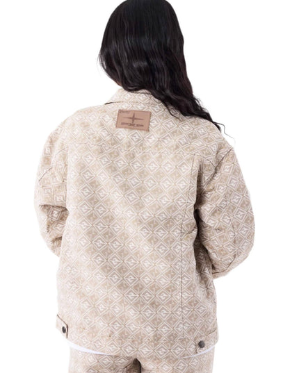 ProjectXParisGeometricpatterncanvasjacketBeigevrouwAchterkant