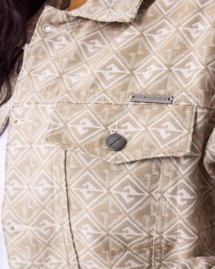 Project X Paris Jeansjacke mit geometrischem Muster Blau