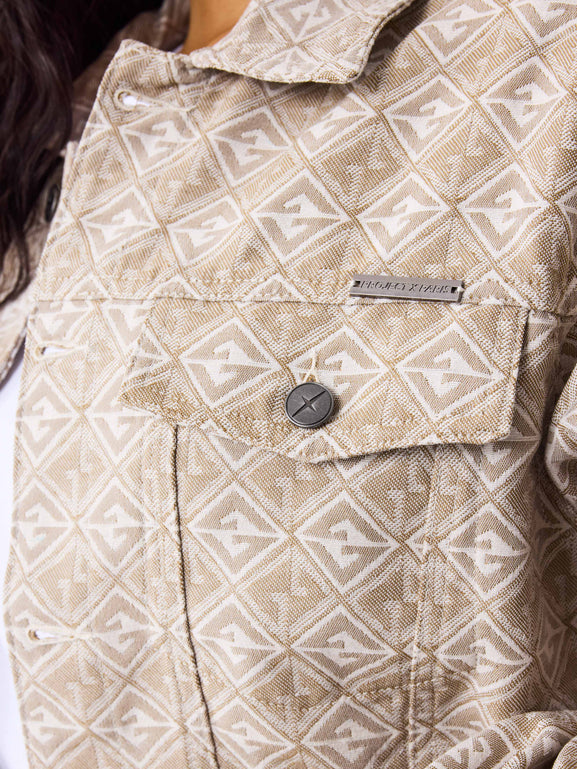 Project X Paris Veste en toile à motif géométrique Beige