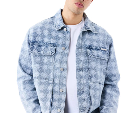 ProjectXParisGeometricpatterndenimjacketBlauwmanVoorkant