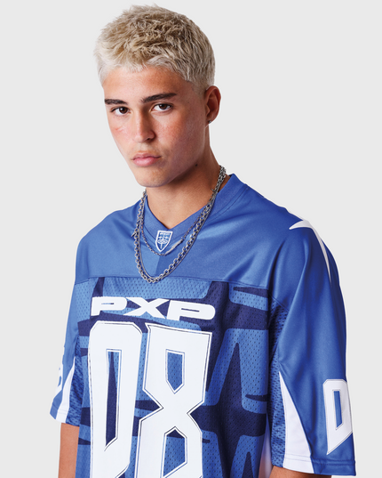 Project X Paris Jersey Blauw vooraanzicht torso model