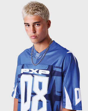 Project X Paris Jersey Blauw vooraanzicht torso model