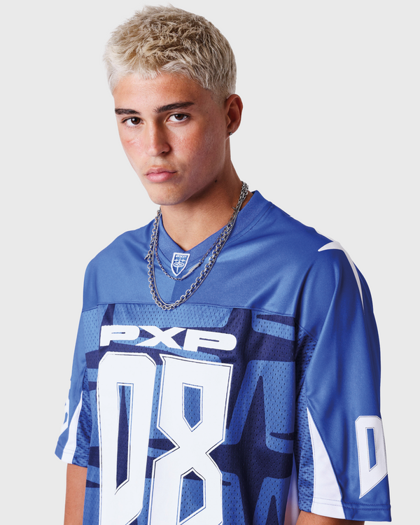 Project X Paris Jersey Blauw vooraanzicht torso model