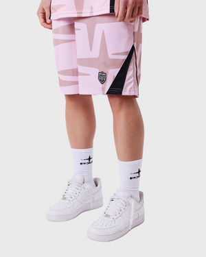 Project X Paris Shorts Roze onderaanzicht model schoenen