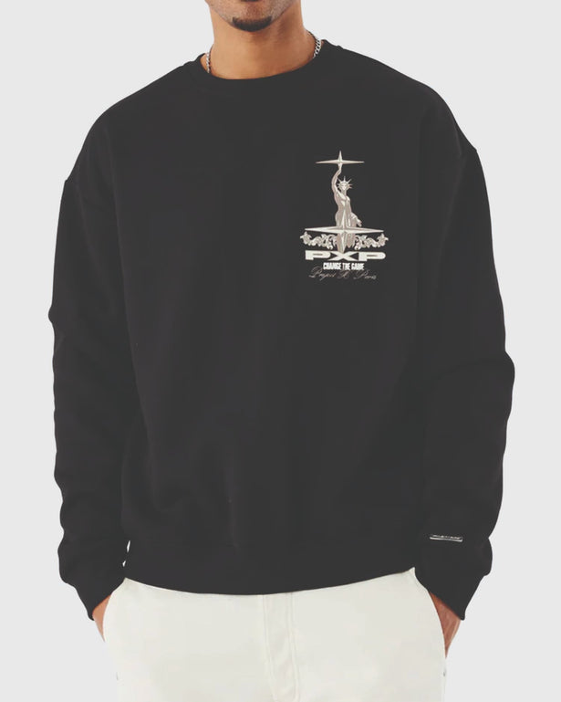 Project X Paris Sweater zwart close up aanzicht voorkant