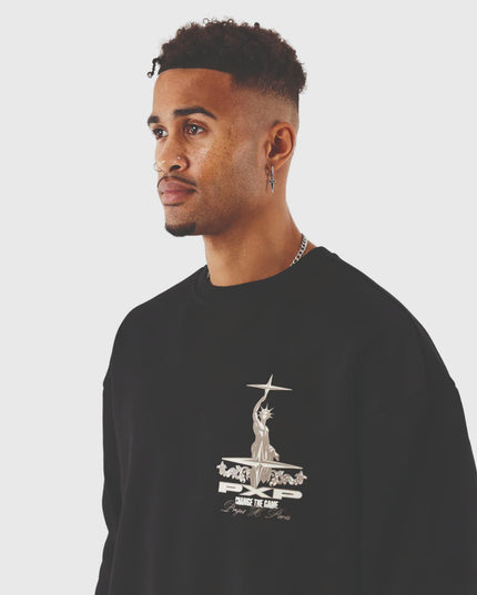 Project X Paris Sweater zwart zijaanzicht