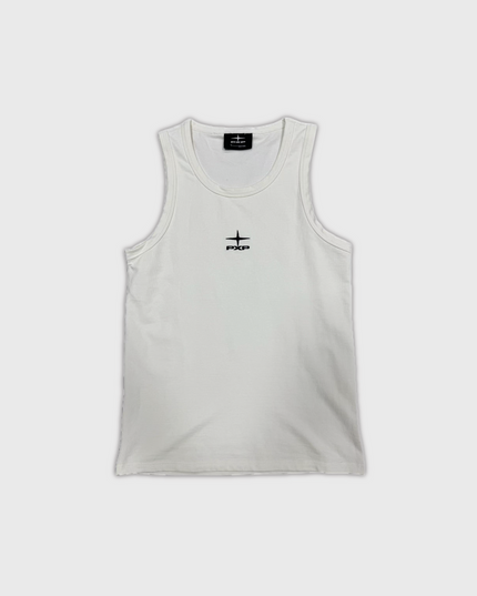 Project X Paris Tanktop Wit vooraanzicht met zwart logo project x paris