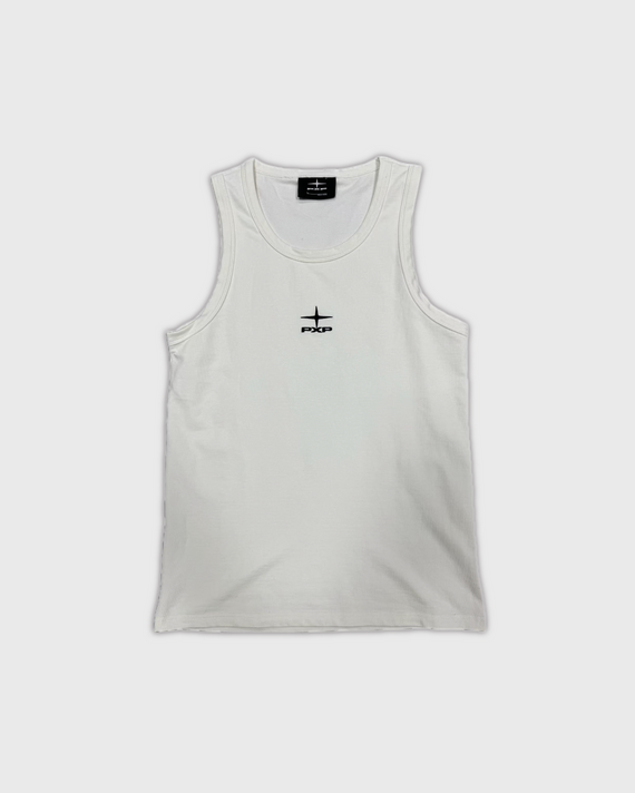 Project X Paris Tanktop Wit vooraanzicht met zwart logo project x paris