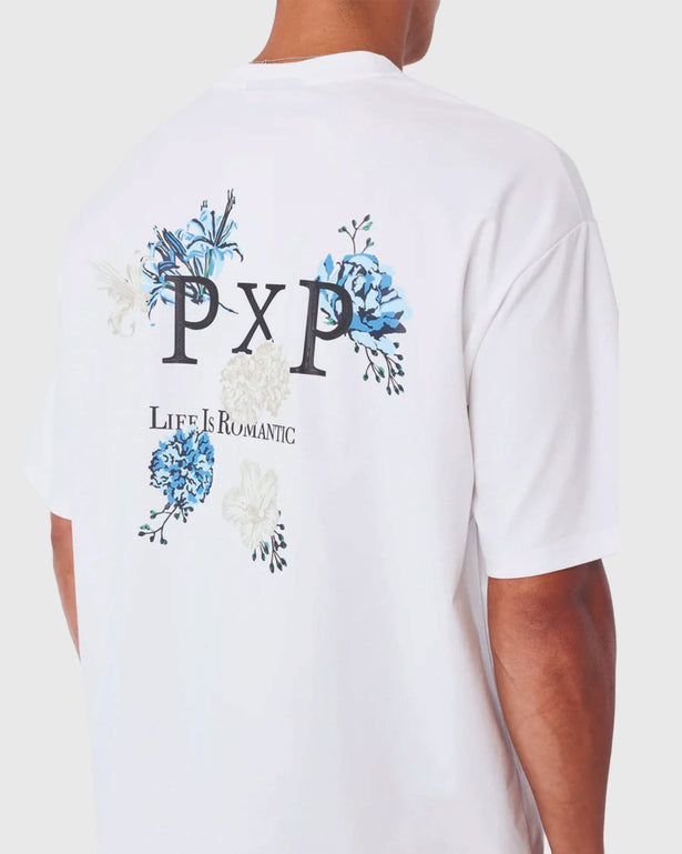 Project X Paris T shirt Graphic Flower Wit achteraanzicht schuin