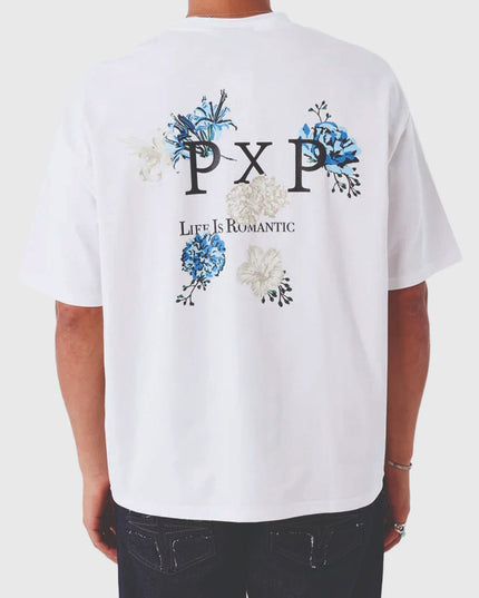 Project X Paris T shirt Graphic Flower Wit achteraanzicht