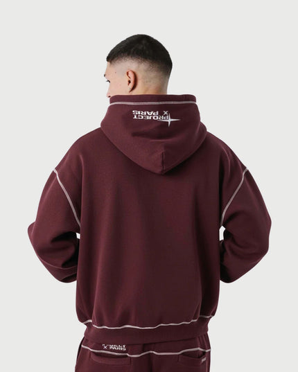 Project X Paris Zip Hoodie UK Drip rood achteraanzicht cu