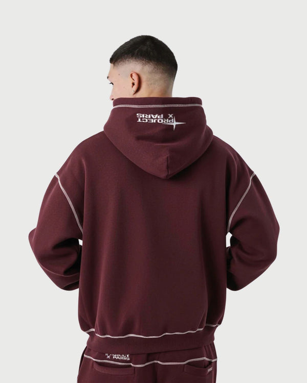 Project X Paris Zip Hoodie UK Drip rood achteraanzicht cu
