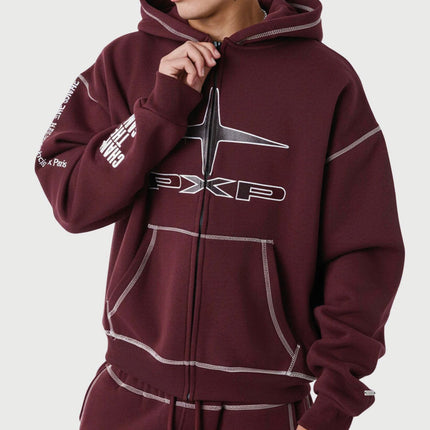 Project X Paris Zip Hoodie UK Drip rood vooraanzicht