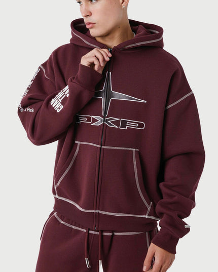 Project X Paris Zip Hoodie UK Drip rood vooraanzicht