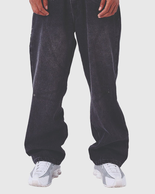 Project X Paris Baggy Denim Zwart vooraanzicht