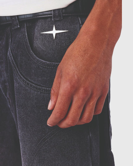 Project X Paris Baggy Denim Zwart detaile foto zakken