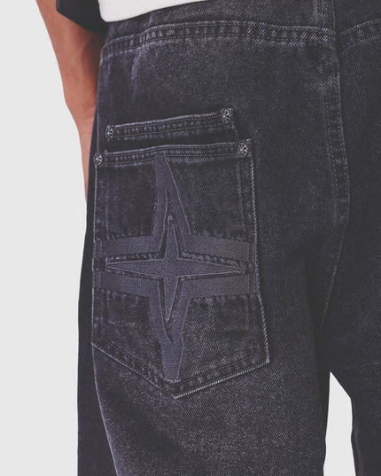 Project X Paris Baggy Denim Zwart zakken detaile foto