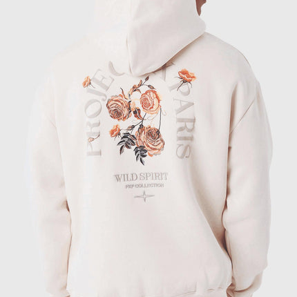 Project X Paris Gothic Roses Hoodie Crème achteraanzicht