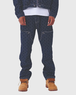 Project X Paris Pattern Denim Broek Donkerblauw vooraanzicht