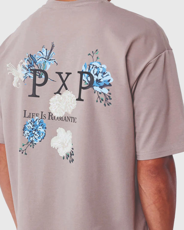 Project X Paris T shirt Graphique Fleur Bruin achteraanzicht