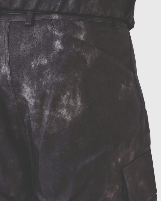 Project X Paris Coal Leather Broek achteraanzicht cu