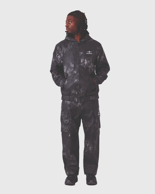 Project X Paris Coal Leather Broek verre aanzicht voor