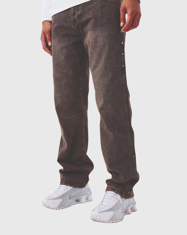 Project X Paris Copper Studs Denim Bruin vooraanzicht