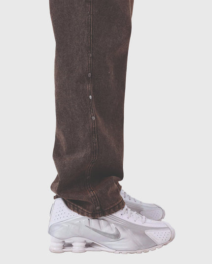 Project X Paris Copper Studs Denim Bruin zijkant foto studs