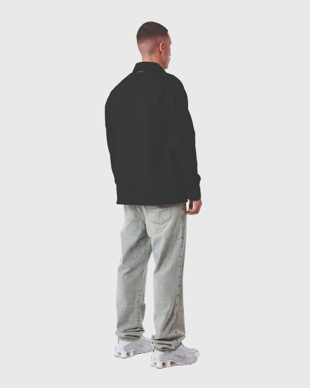Project X Paris Grey Studs Denim Grijs zijaanzicht