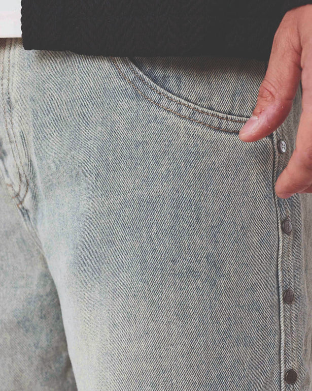 Project X Paris Grey Studs Denim Grijs cu crotch