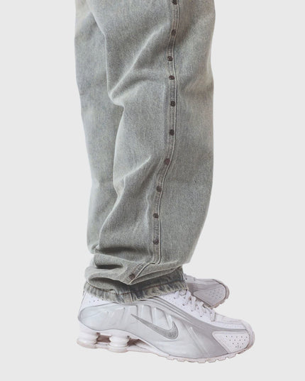 Project X Paris Grey Studs Denim Grijs zijaanzicht