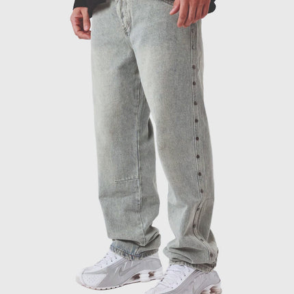Project X Paris Grey Studs Denim Grijs zijaanzicht