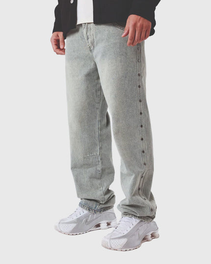 Project X Paris Grey Studs Denim Grijs zijaanzicht