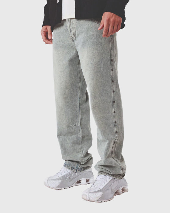 Project X Paris Grey Studs Denim Grijs zijaanzicht