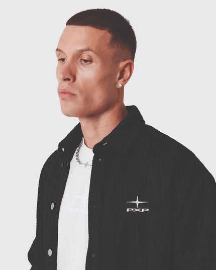 Project X Paris Texture Jacket Zwart cu zijaanzicht