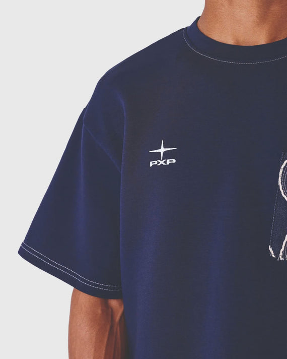 Project X Paris T shirt Bandana Navy cu vooraanzicht logo