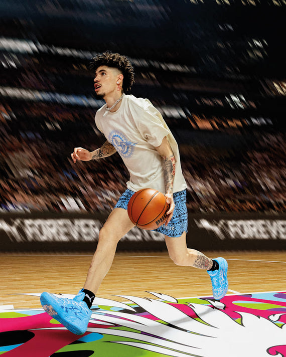 Puma MB.04 La France Basketbalschoen Lichtblauw