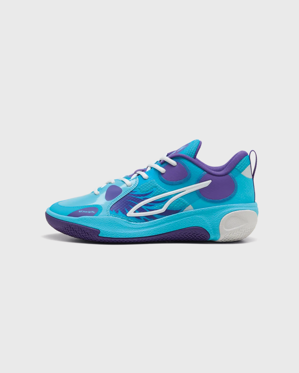 Puma MBWorld.01 JR LaMelo Ball Basketbalschoen Paars zijaanzicht